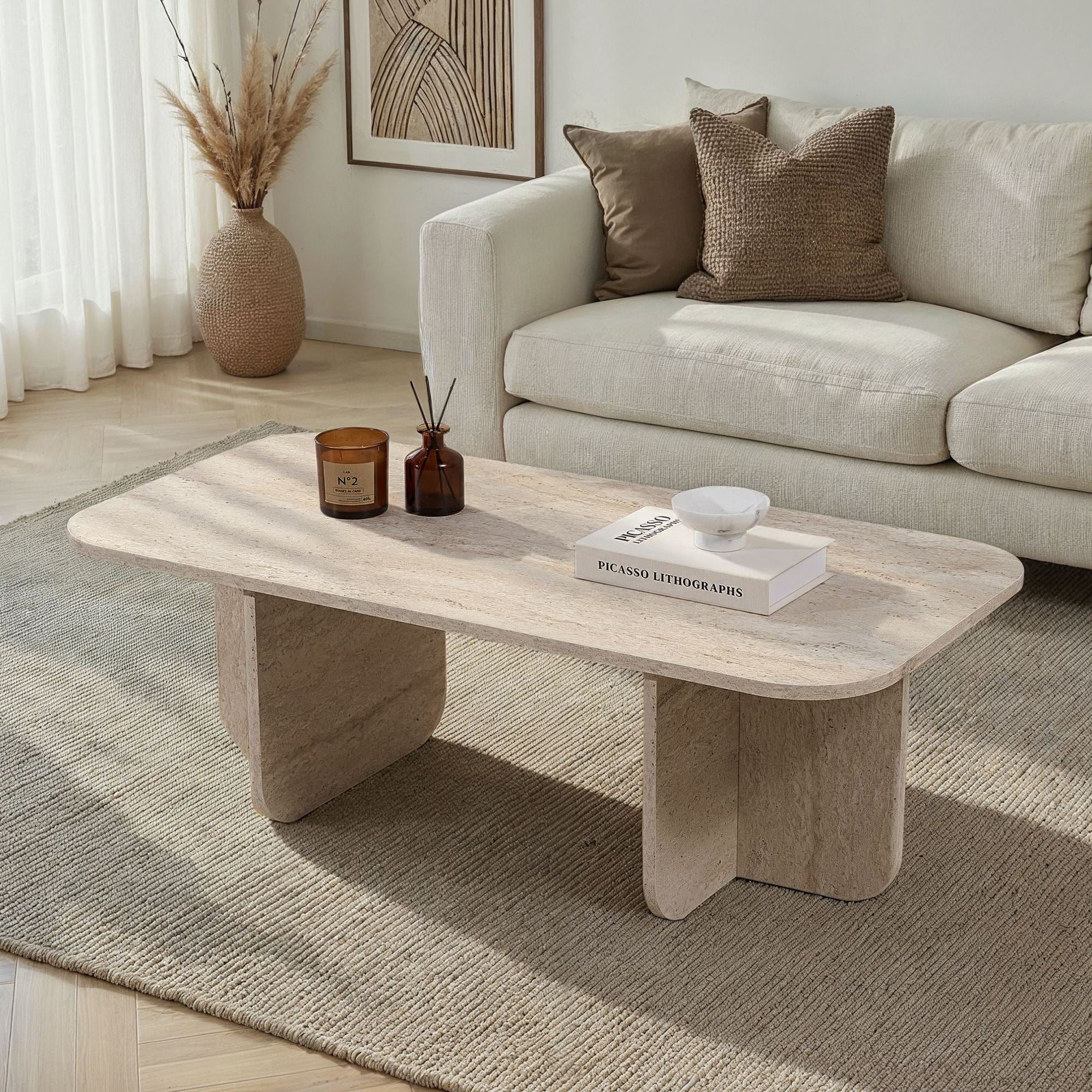 Akira - Coffee Table - Travertine