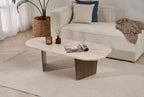 Ovalis - Coffee Table - Travertine/Venezia Walnut