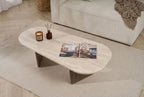 Ovalis - Coffee Table - Travertine/Venezia Walnut