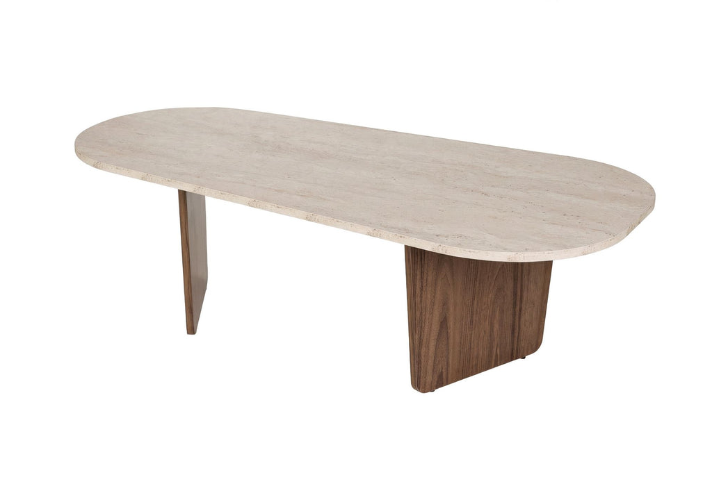 Ovalis - Coffee Table - Travertine/Venezia Walnut