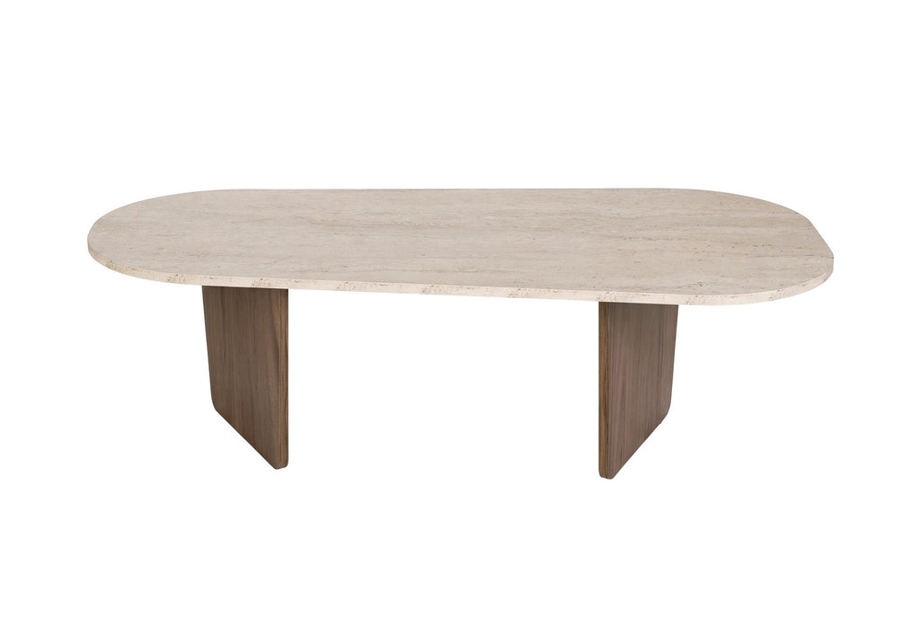 Ovalis - Coffee Table - Travertine/Venezia Walnut