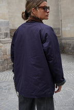Léonie Navy Mid-Long Jacket
