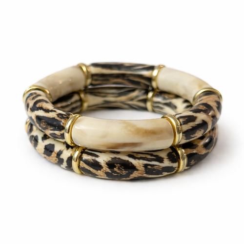 Lot De 2 Bracelets Savage Twins - Beige