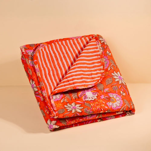 Couverture Bébé Ou Plaid Nur - Tangerine Floral