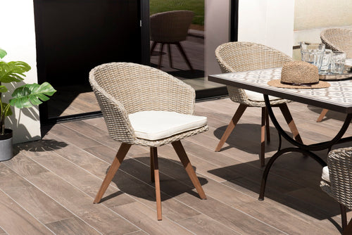 Vick - Chaise De Jardin - Taupe/Marron/Beige