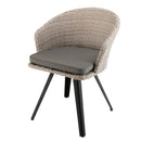Vick - Chaise De Jardin - Rotin Synthétique - Noir/Gris