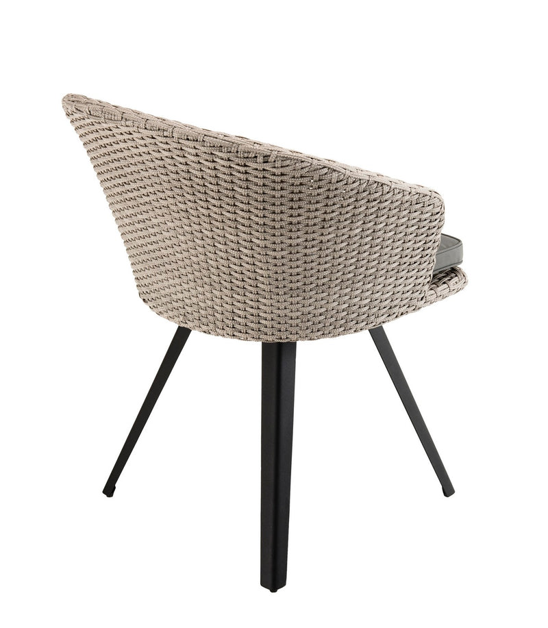 Vick - Chaise De Jardin - Rotin Synthétique - Noir/Gris