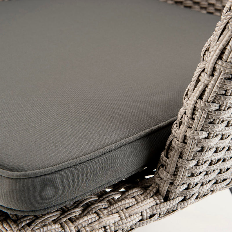 Vick - Chaise De Jardin - Rotin Synthétique - Noir/Gris