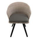 Vick - Chaise De Jardin - Rotin Synthétique - Noir/Gris