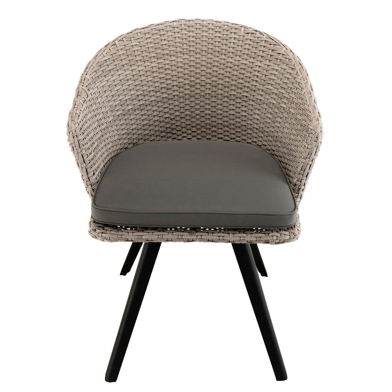 Vick - Chaise De Jardin - Rotin Synthétique - Noir/Gris