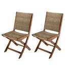 Vick - Lot De 2 Chaises Jardin - Rotin Synthétique - Taupe/Marron
