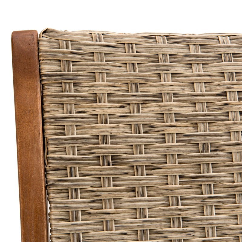 Vick - Lot De 2 Chaises Jardin - Rotin Synthétique - Taupe/Marron