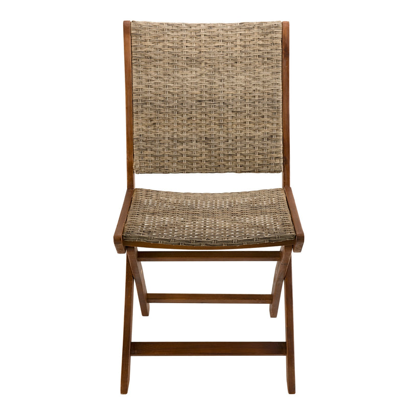 Vick - Lot De 2 Chaises Jardin - Rotin Synthétique - Taupe/Marron