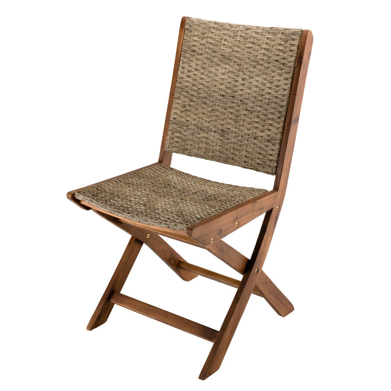 Vick - Lot De 2 Chaises Jardin - Rotin Synthétique - Taupe/Marron