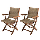 Vick - Lot De 2 Fauteuils Jardin - Rotin Synthétique - Taupe/Marron