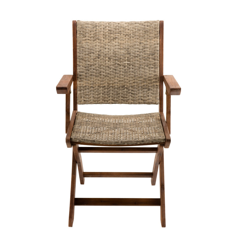 Vick - Lot De 2 Fauteuils Jardin - Rotin Synthétique - Taupe/Marron