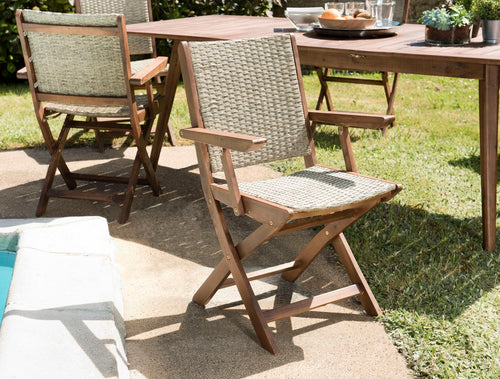 Vick - Lot De 2 Fauteuils Jardin - Taupe/Marron