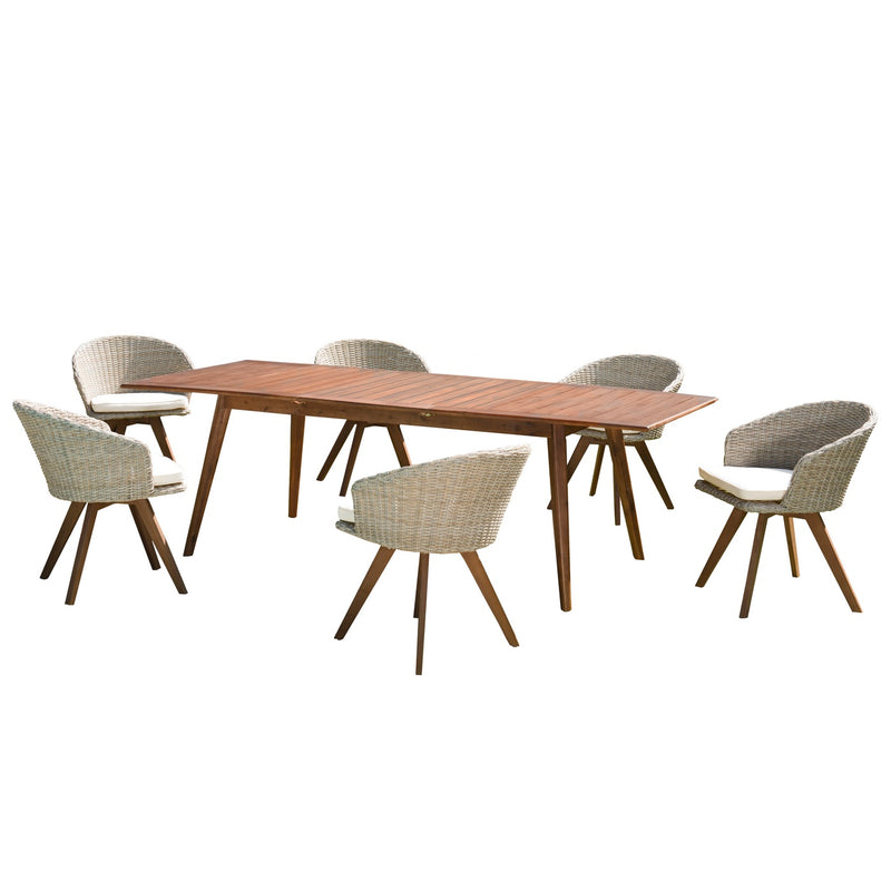 Vick - Salon De Jardin - Acacia - Taupe/Marron/Beige
