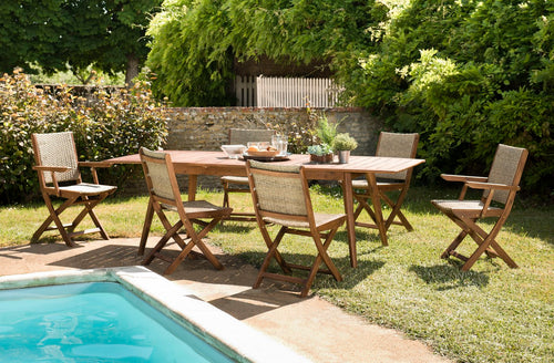 Vick - Salon De Jardin 8/10 Pers - Taupe/Marron