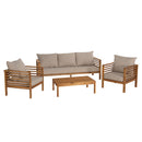 Vick - Salon De Jardin - Acacia - Taupe/Marron