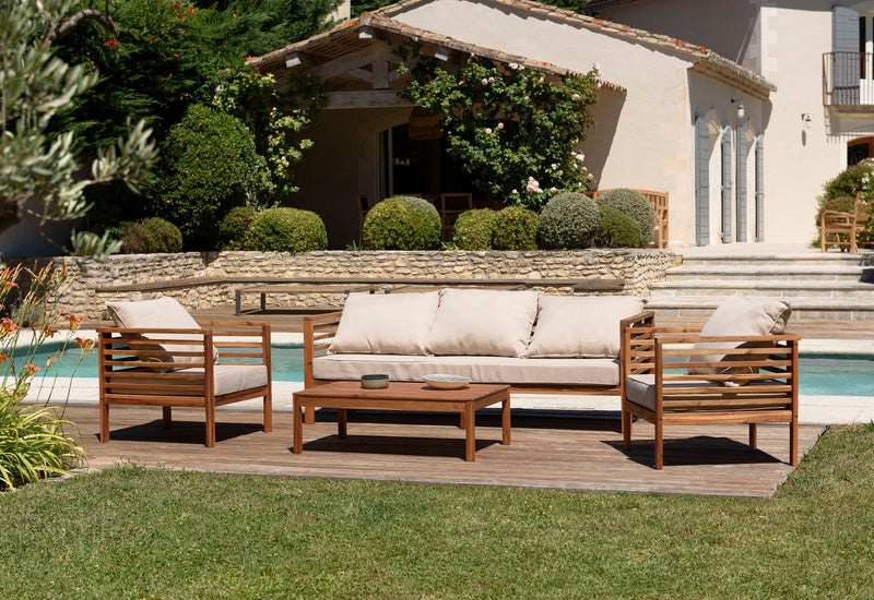 Vick - Salon De Jardin - Acacia - Taupe/Marron