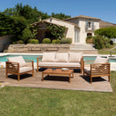 Vick - Salon De Jardin - Acacia - Taupe/Marron