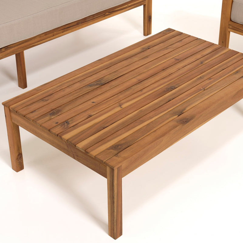 Vick - Salon De Jardin - Acacia - Taupe/Marron