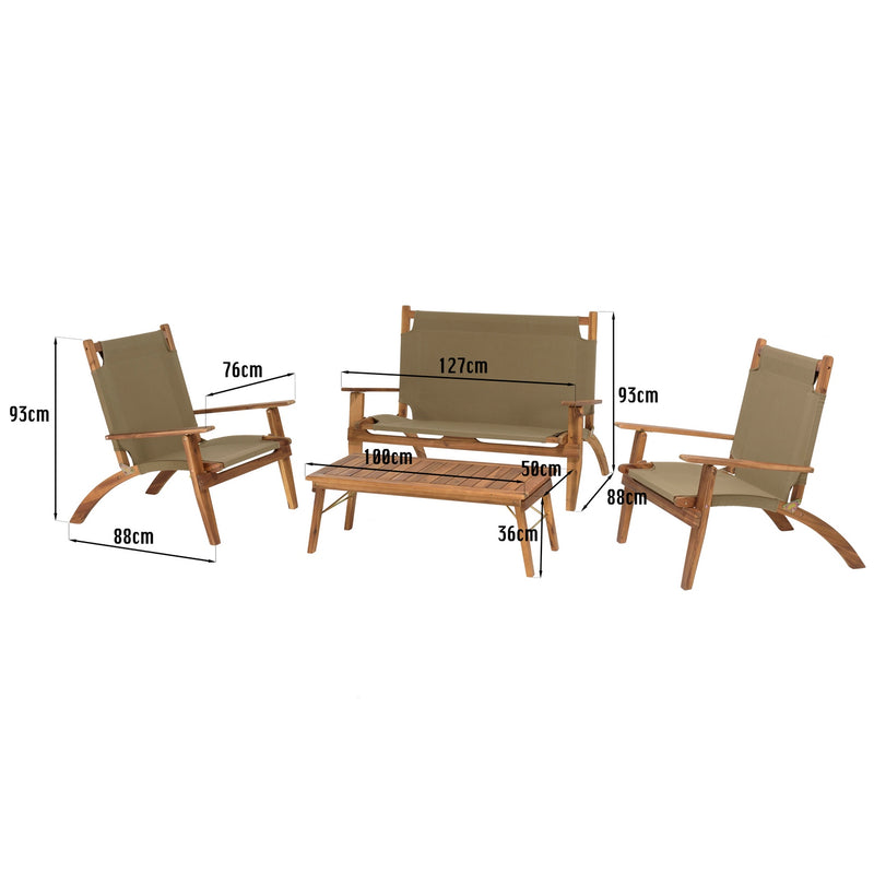 Vick - Salon De Jardin - Acacia - Taupe/Marron