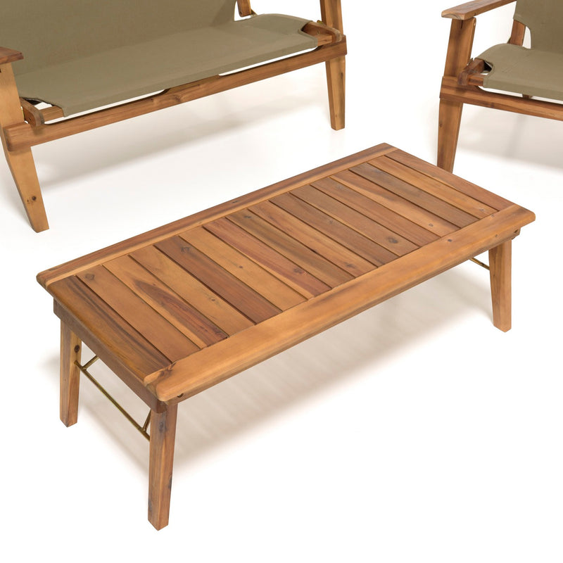 Vick - Salon De Jardin - Acacia - Taupe/Marron