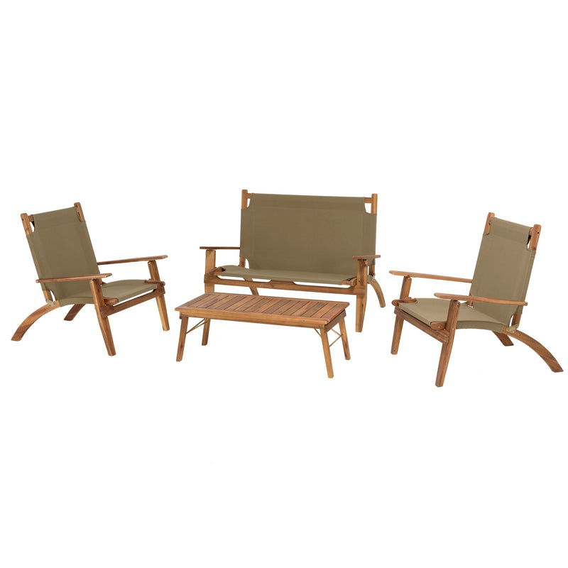 Vick - Salon De Jardin - Acacia - Taupe/Marron