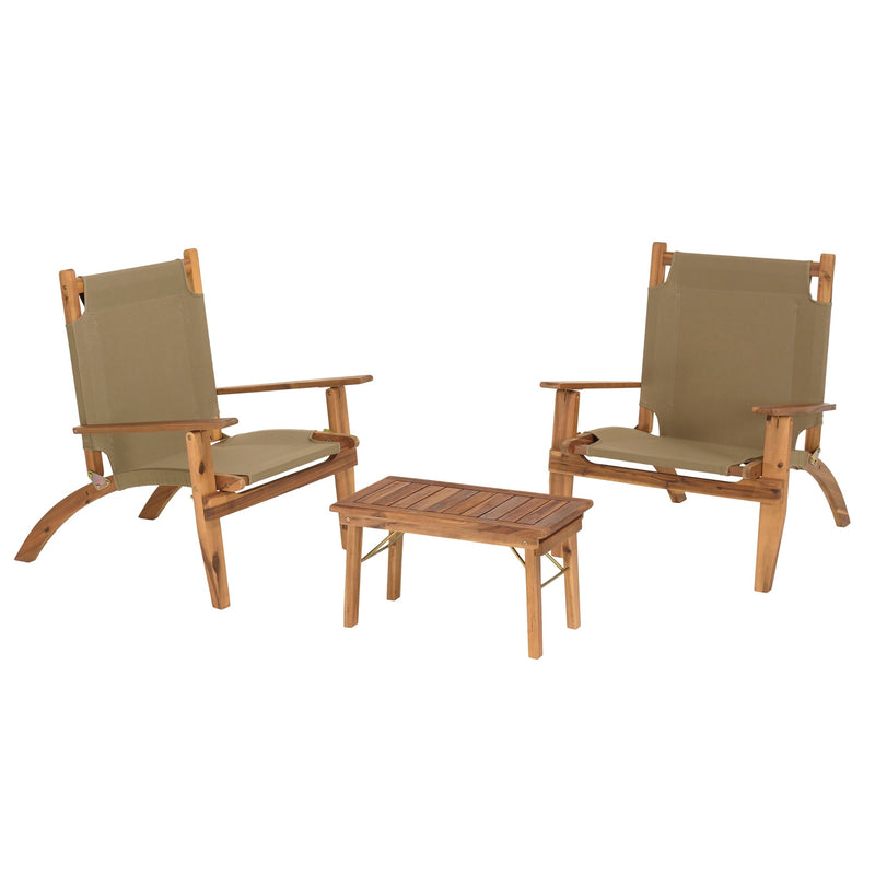 Vick - Salon De Jardin - Acacia - Taupe/Marron