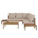 Vick - Salon De Jardin - Acacia/Polyester - Marron/Taupe