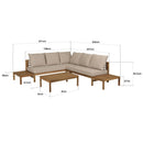 Vick - Salon De Jardin - Acacia/Polyester - Marron/Taupe