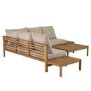 Vick - Salon De Jardin - Acacia/Polyester - Marron/Taupe