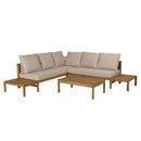 Vick - Salon De Jardin - Acacia/Polyester - Marron/Taupe
