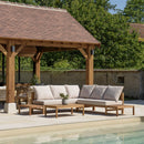 Vick - Salon De Jardin - Acacia/Polyester - Marron/Taupe