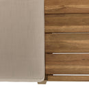 Vick - Salon De Jardin - Acacia/Polyester - Marron/Taupe