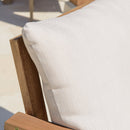 Vick - Salon De Jardin - Acacia/Polyester - Taupe/Marron