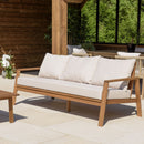 Vick - Salon De Jardin - Acacia/Polyester - Taupe/Marron