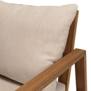 Vick - Salon De Jardin - Acacia/Polyester - Taupe/Marron