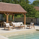 Vick - Salon De Jardin - Acacia/Polyester - Taupe/Marron