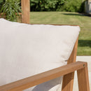 Vick - Salon De Jardin - Acacia/Polyester - Taupe/Marron