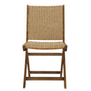Vick - Lot De 2 Chaises Jardin - Acacia/Rotin Synthétique - Marron/Taupe