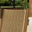 Vick - Lot De 2 Chaises Jardin - Acacia/Rotin Synthétique - Marron/Taupe