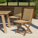Vick - Lot De 2 Chaises Jardin - Acacia/Rotin Synthétique - Marron/Taupe