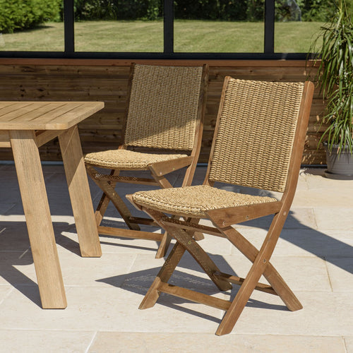 Vick - Lot De 2 Chaises Jardin - Marron/Taupe