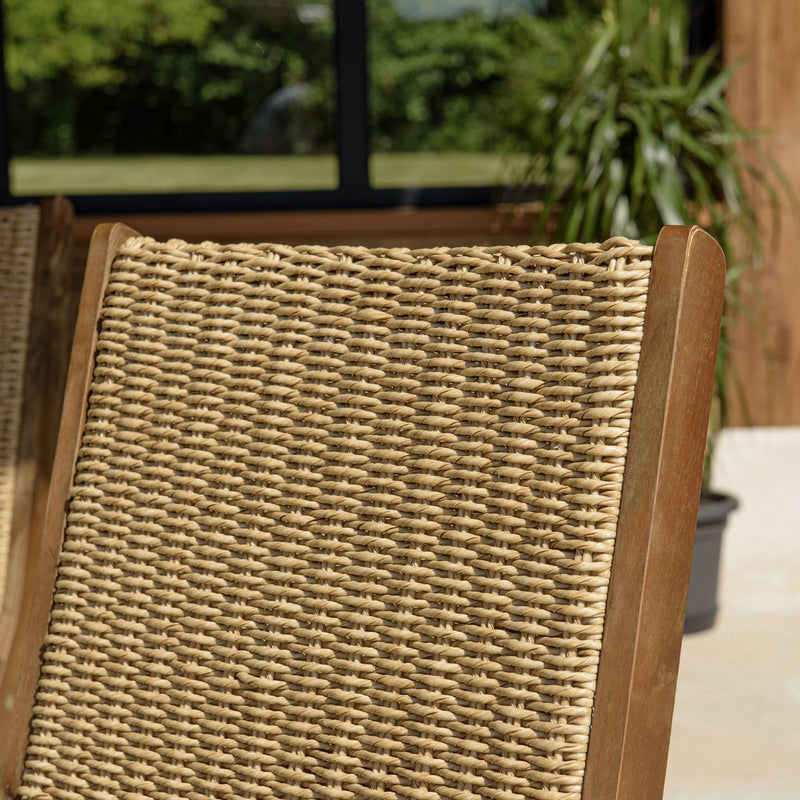 Vick - Lot De 2 Fauteuils Jardin - Acacia/Rotin Synthétique - Marron/Taupe