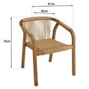 Vick - Lot De 2 Fauteuils Jardin - Acacia/Rotin Synthétique - Marron/Beige