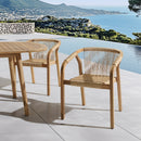 Vick - Lot De 2 Fauteuils Jardin - Acacia/Rotin Synthétique - Marron/Beige