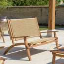 Vick - Salon De Jardin - Acacia/Rotin Synthétique - Marron/Taupe